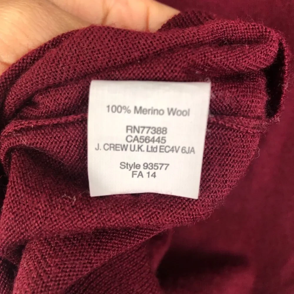 J. CREW | Merino Wool Sweater Burgundy Small